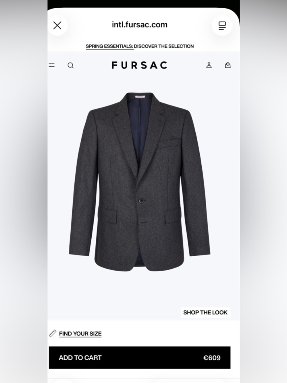 Fursac Wool tweed charcoal Gray Blazer - Picture 2 of 15